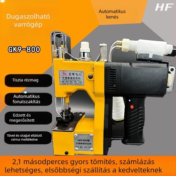 GK9-800 Kézi hordozható automata tasak-záró és csomagoló gép szövött zsákokhoz — zárás, varrás és bálázás