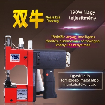 Double Bull GK9-350 hordozható elektromos varró- és zárógép szőtt zacskókhoz, 190W
