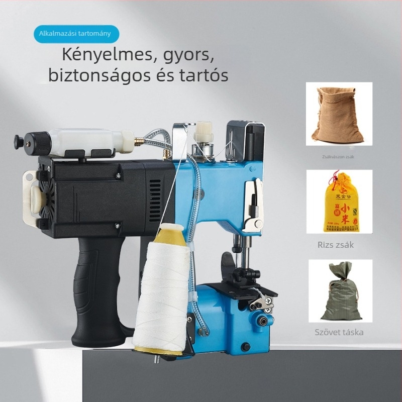 Superman Automata elektromos kézi záró gép szövött zsákokhoz, automata olajozási rendszerrel