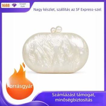 Akril női estéka crossbody pánttal, ovális alakú, esküvőkre és hivatalos eseményekre