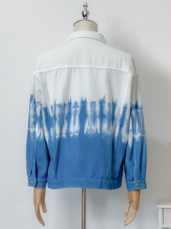Férfi denim-ing tie-dye mintával, bő szabású, laza stílus