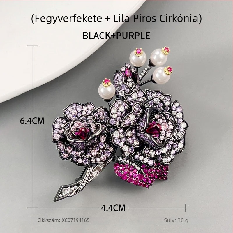 Divatos és elegáns camellia dísz, luxus háromdimenziós virág dekoráció ruhákhoz