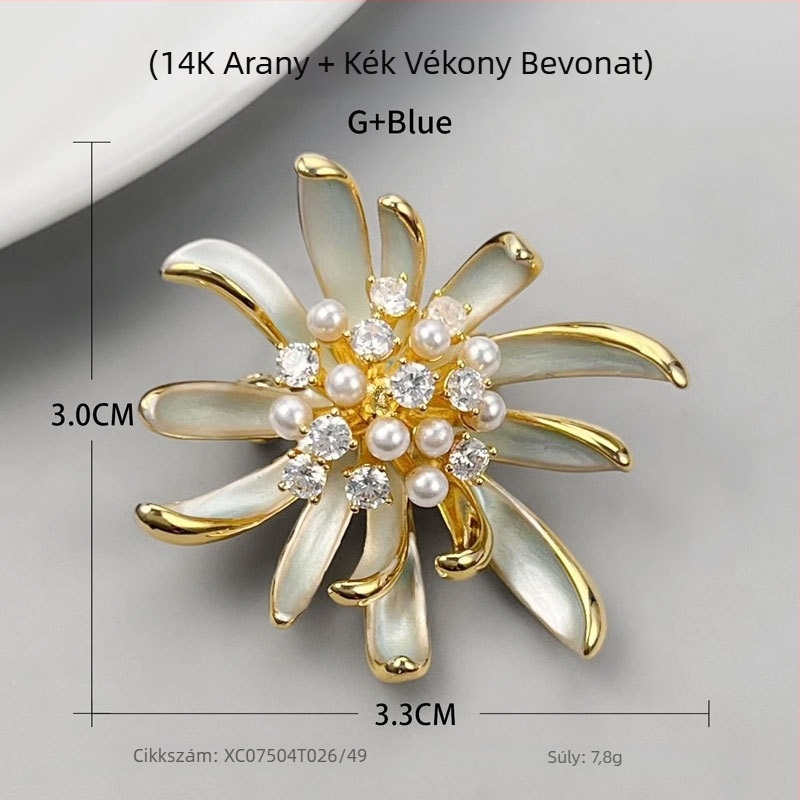 Rózsaszín olajcsepp virág brooch nőknek, elegáns divatos kiegészítő
