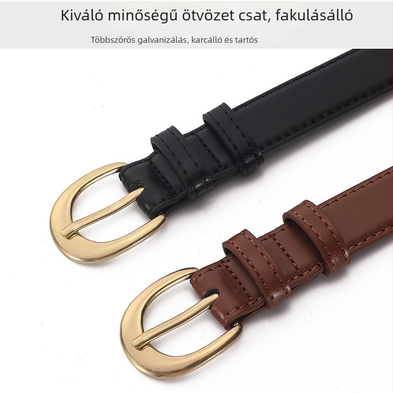 Női bőrvöv – valódi bőr, magas színvonalú divatos kiegészítő mindennapi farmerhoz és ruházathoz.