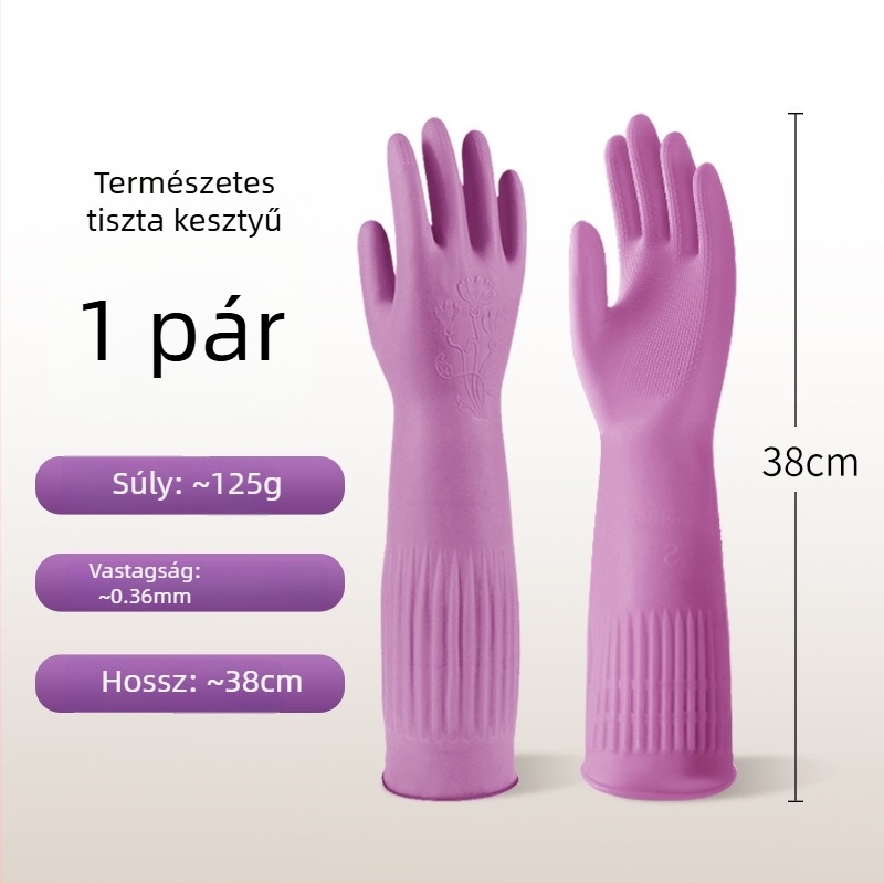 Női vékony latex kesztyűk a konyhához, vízálló és tartós, mosogatáshoz és ruhák mosásához