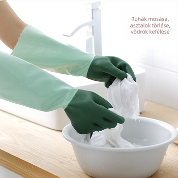 Fleece-béléses mosogatós kesztyűk háztartási feladatokhoz, konyhai tisztításhoz, védő, meleg, csúszásmentes, vízálló