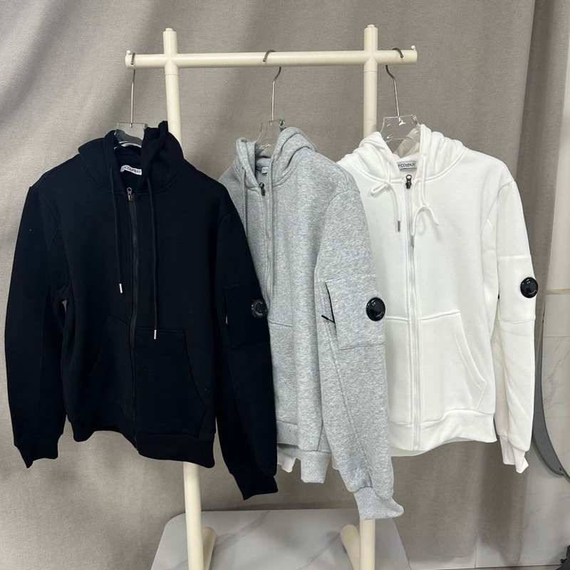 Fleece-öltött kapucnis kardigán, egyszínű, mindennapi viselet jelvénnyel