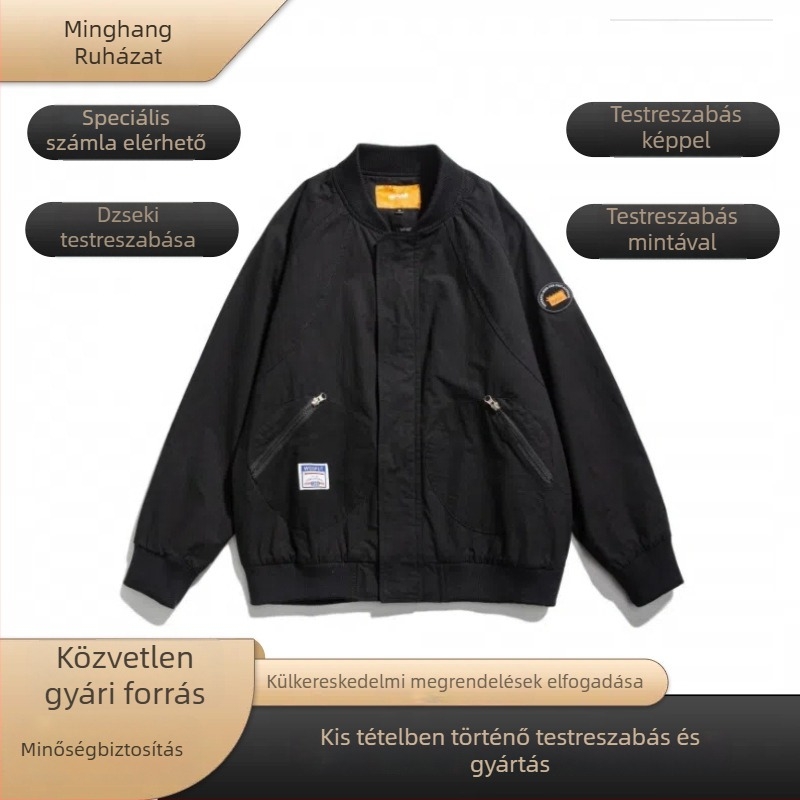Férfiaknak készült kétoldalas pilóta dzseki Air Force-stílusban, meleg munkaruházat, koreai stílus, laza szabás
