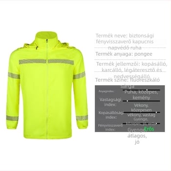 Kapucnis UV-védő felső Ice Silk anyagból, gyorsan száradó, hosszú ujjú