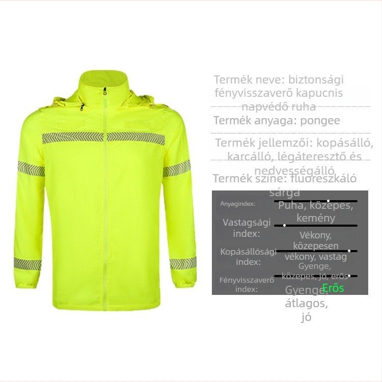 Kapucnis UV-védő felső Ice Silk anyagból, gyorsan száradó, hosszú ujjú