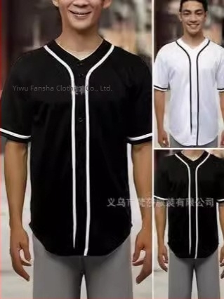 3D egyedi baseball mez szublimációs nyomással és elöl gombos – férfi sportos egyenruha