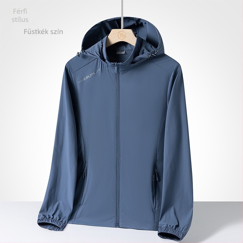 70D Ice Silk UPF50+ napsugár elleni szélvédő kabát férfiaknak, nyár, páros kiadás