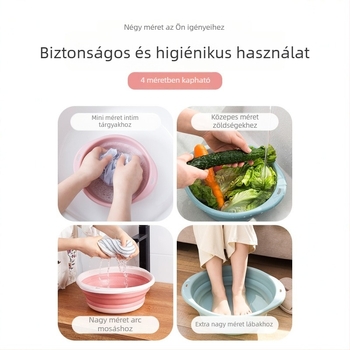 Összecsukható nagy mosóedény — hordozható utazáshoz és otthonra, többfunkciós edény arcmosáshoz, ruhamosáshoz és zöldségek tisztításához