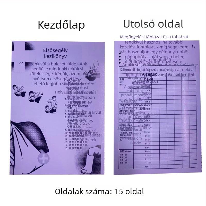 Chi-aid Subang 01 Elsősegély Kézikönyv vészhelyzeti biztonsági ismeretekkel és elsősegély-készlet kiegészítőkkel