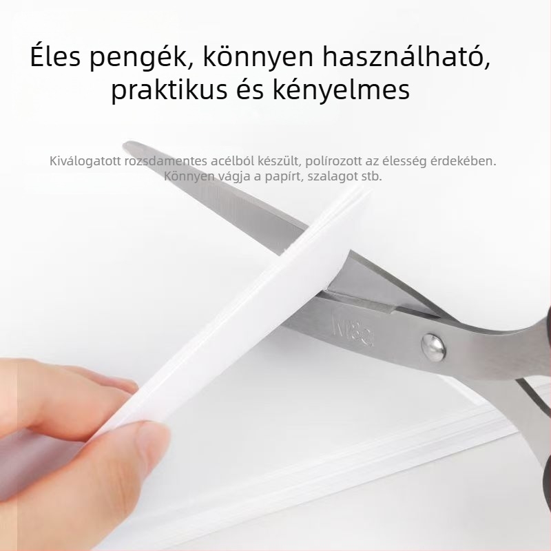 N2248.49 irodai és otthoni használatra, biztonságos kézműveseknek, konyhához és higiénéhez, papírvágó olló, erőfeszítés-kímélő, nagy és közepes méret