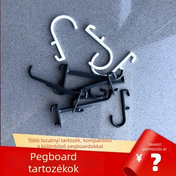 Pegboard kiegészítő készlet — DIY polclipszek, fúrás nélkül, konyhai falra szerelhető tároló