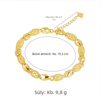 Női homokarany tónusú retro etno stílusú karkötő, koreai ihletésű, elegáns és sokoldalú