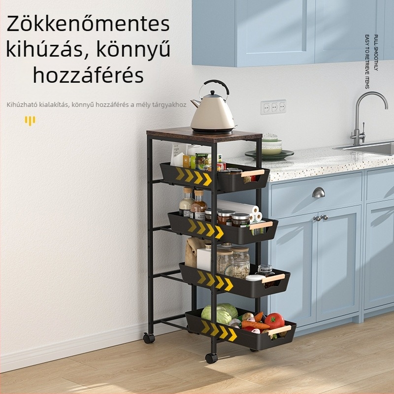 4‑szintes padlón álló tároló konyhához, nappalihoz és erkélyhez – helytakarékos, többszintes fém tároló