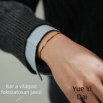2026 színes kötött zsinóros karkötő a ló évére, ajándék barátnőnek, Sárkányhajófesztivál kiegészítő