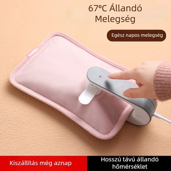 Újratölthető elektromos melegvíz-palack, víz–áram elválasztással, robusztus kivitel, vastag flanel anyagú, Tao Wantong, 3C tanúsítvány
