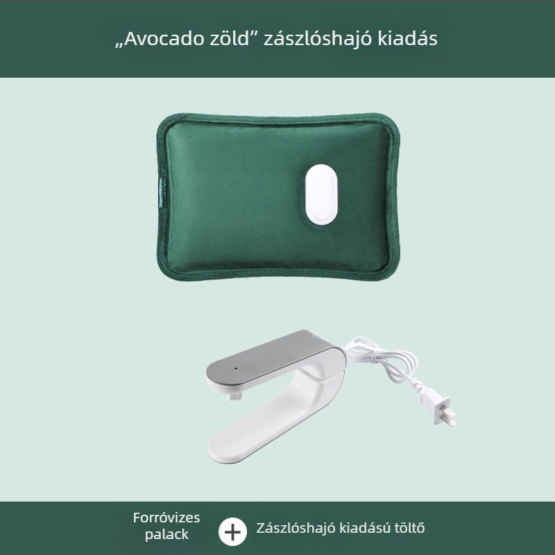 Újratölthető elektromos melegvíz-palack, víz–áram elválasztással, robusztus kivitel, vastag flanel anyagú, Tao Wantong, 3C tanúsítvány