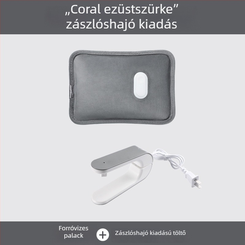 Újratölthető elektromos melegvíz-palack, víz–áram elválasztással, robusztus kivitel, vastag flanel anyagú, Tao Wantong, 3C tanúsítvány