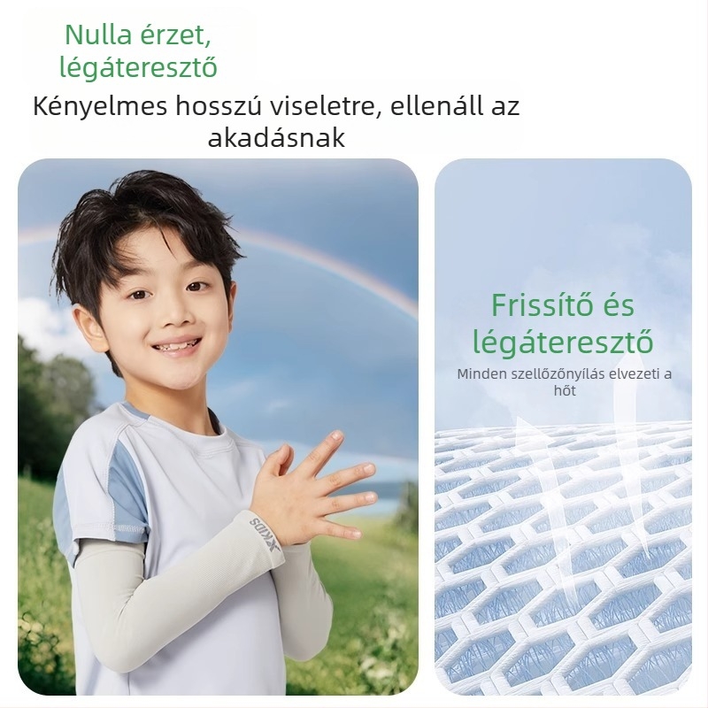 Xtep gyerekeknek készült napvédő karvédők, lélegző, vékony Ice Silk anyagból nyárra