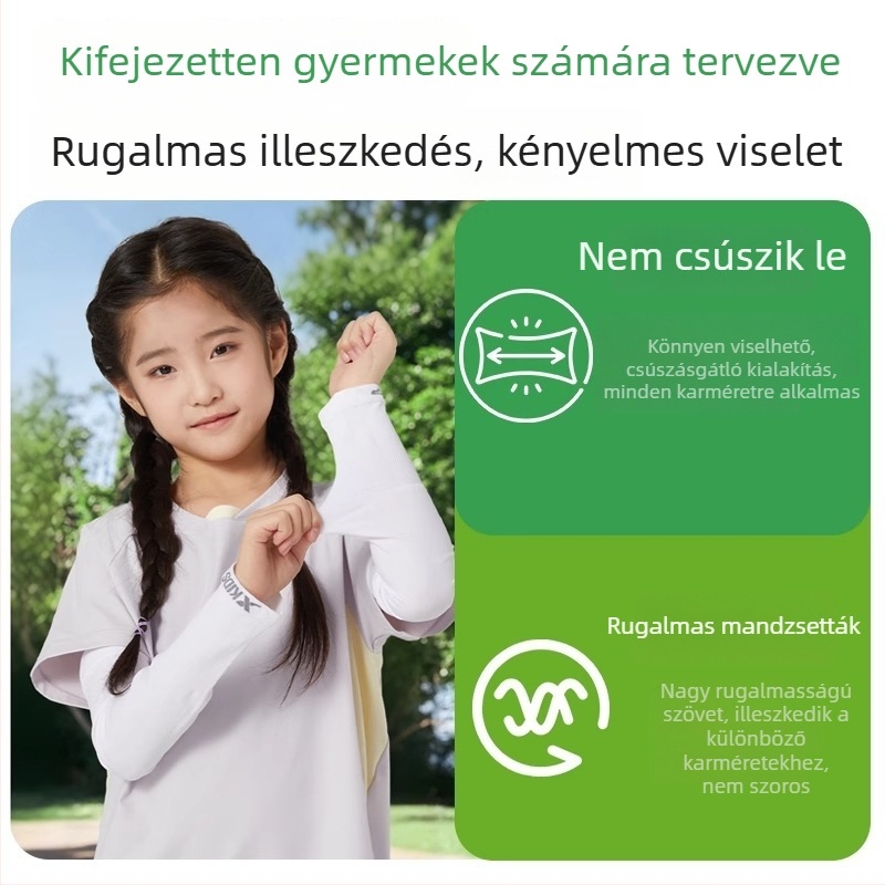 Xtep gyerekeknek készült napvédő karvédők, lélegző, vékony Ice Silk anyagból nyárra