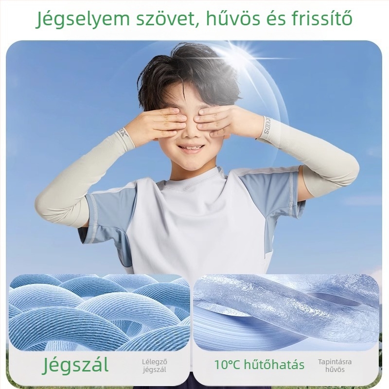 Xtep gyerekeknek készült napvédő karvédők, lélegző, vékony Ice Silk anyagból nyárra