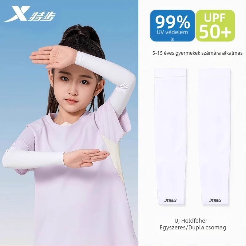 Xtep gyerekeknek készült napvédő karvédők, lélegző, vékony Ice Silk anyagból nyárra
