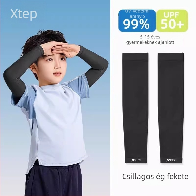 Xtep gyerekeknek készült napvédő karvédők, lélegző, vékony Ice Silk anyagból nyárra