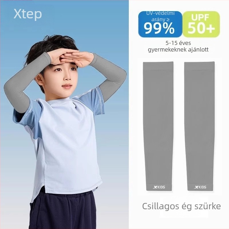 Xtep gyerekeknek készült napvédő karvédők, lélegző, vékony Ice Silk anyagból nyárra