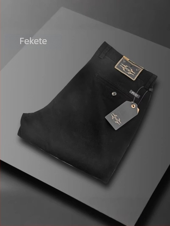 Férfi magas derekú, mindennapi nadrág üzleti–casual stílushoz, egyenes szabású, elegáns eséssel