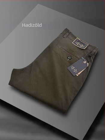 Férfi magas derekú, mindennapi nadrág üzleti–casual stílushoz, egyenes szabású, elegáns eséssel