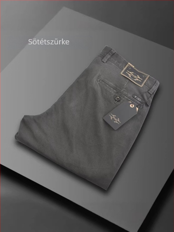 Férfi magas derekú, mindennapi nadrág üzleti–casual stílushoz, egyenes szabású, elegáns eséssel