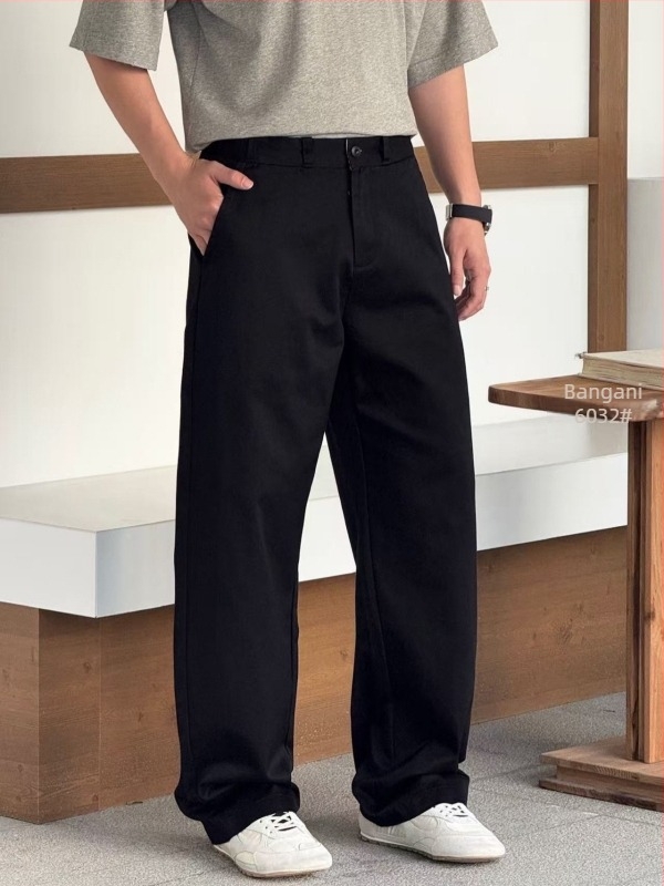 Férfi pamut nadrág, egyszínű, laza, széles szárú, egyenes szabás, casual, hosszú nadrág, kód 6032