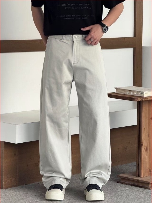 Férfi pamut nadrág, egyszínű, laza, széles szárú, egyenes szabás, casual, hosszú nadrág, kód 6032