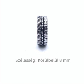 Férfiaknak titán‑acél gyűrű sárkány mintával, modern hip-hop stílus, pikkelyes sárkány részlettel, 216005