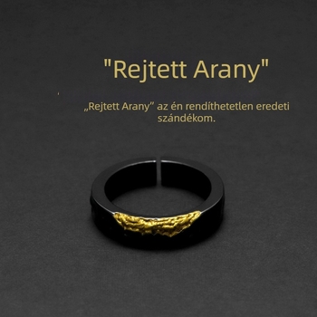 Rejtett arany - eredeti tervezésű gyűrű, vintage minimalist stílus, uniszex