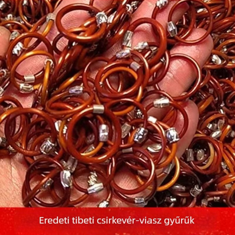 Etno stílusú fém gyűrű, kézzel készült, uniszex divat ékszer