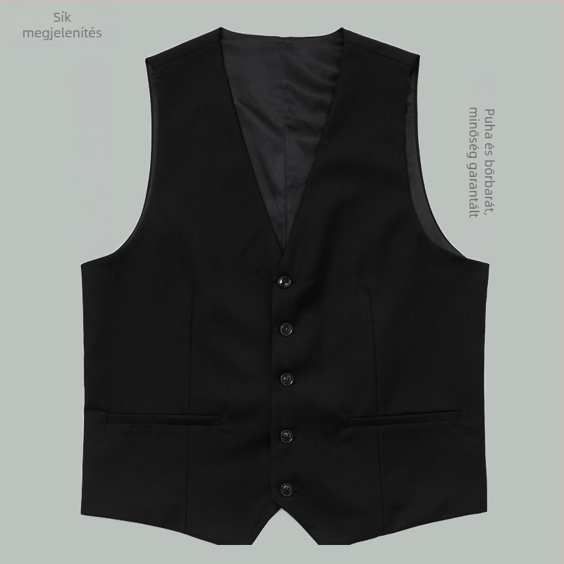 Új őszi férfi slim-fit mellény, Koreai stílusú öltöny mellény formális viselethez és esküvőkhöz