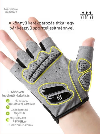 Leaper férfi félujjas edzőkesztyű – csúszásmentes, bőrkeményedés elleni, edzés súlyzókkal, húzásokhoz, kettlebellhez és kerékpározáshoz