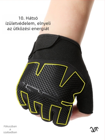 Leaper férfi félujjas edzőkesztyű – csúszásmentes, bőrkeményedés elleni, edzés súlyzókkal, húzásokhoz, kettlebellhez és kerékpározáshoz