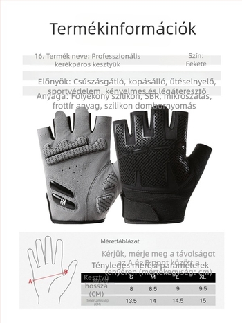 Leaper férfi félujjas edzőkesztyű – csúszásmentes, bőrkeményedés elleni, edzés súlyzókkal, húzásokhoz, kettlebellhez és kerékpározáshoz