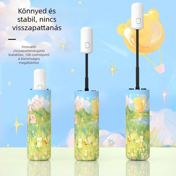 Romantikus hot-air ballon gyerekeknek szánt automata nyitású, UV-védelmet nyújtó, háromrészes nap- és esővédő esernyő