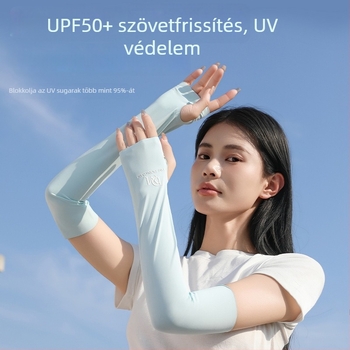 Női UV-védelmes kesztyű és karvédő Ice Silk anyagból, vékony nyári modell kerékpározáshoz és vezetéshez