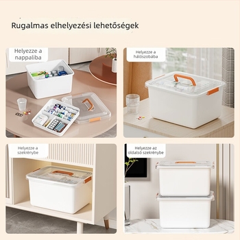 Otthoni sürgősségi orvosi doboz, hordozható elsősegély-doboz, nagy kapacitású gyógyszer-tároló doboz