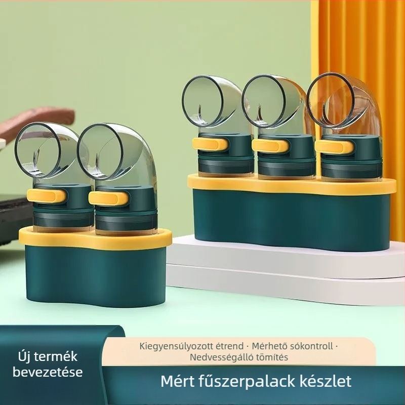 Műanyag fűszerezőtartály sószóróval – pontos sóadagolás a konyhában, otthoni használatra
