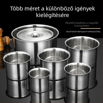 Rozsdamentes acélból készült kör alakú fűszertartó fedővel, mágnesmentes, vastagított kivitel, kereskedelmi szállodai konyhákhoz