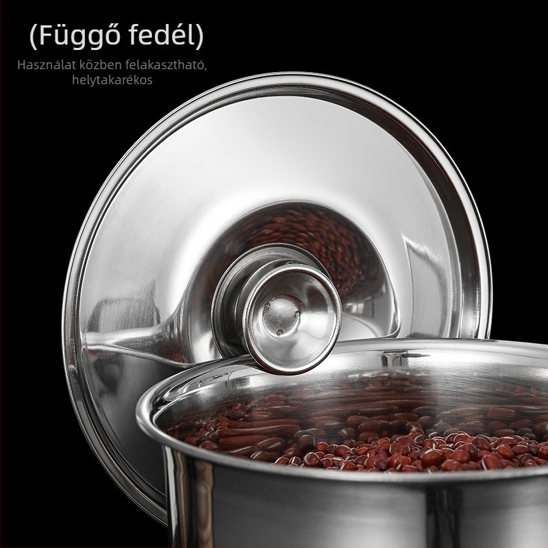 Rozsdamentes acélból készült kör alakú fűszertartó fedővel, mágnesmentes, vastagított kivitel, kereskedelmi szállodai konyhákhoz